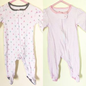 Set of 2 Circo Sleepers Hearts and Stripes, Footie