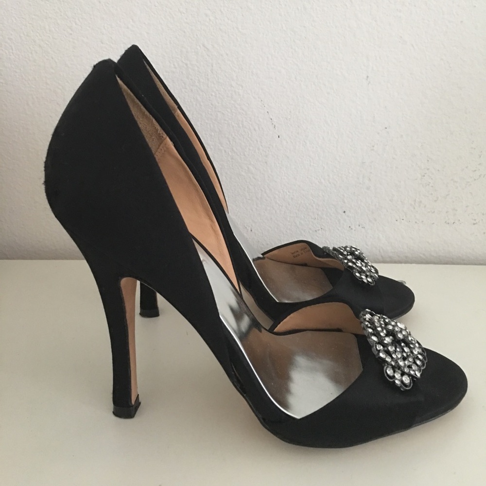 Badgley Mischka Jeweled Satin Pump - Picture 2 of 4
