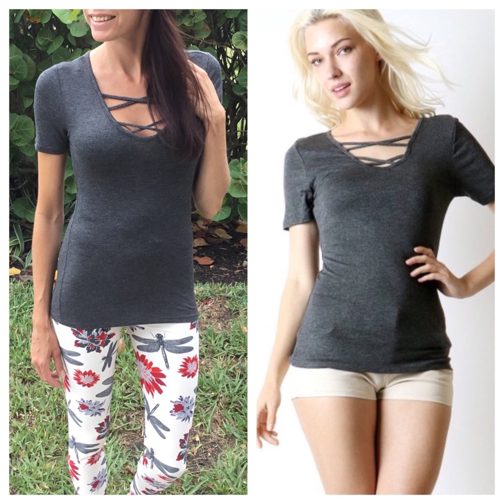 Charcoal Caged Front Top S - Picture 3 of 5