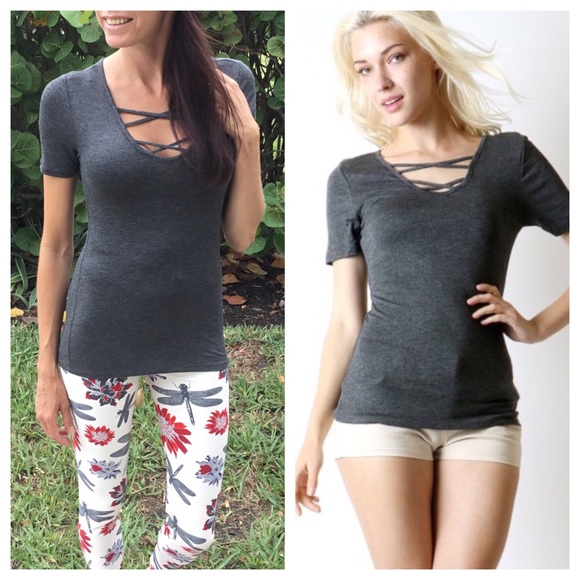 Charcoal Caged Front Top S - Picture 3 of 5