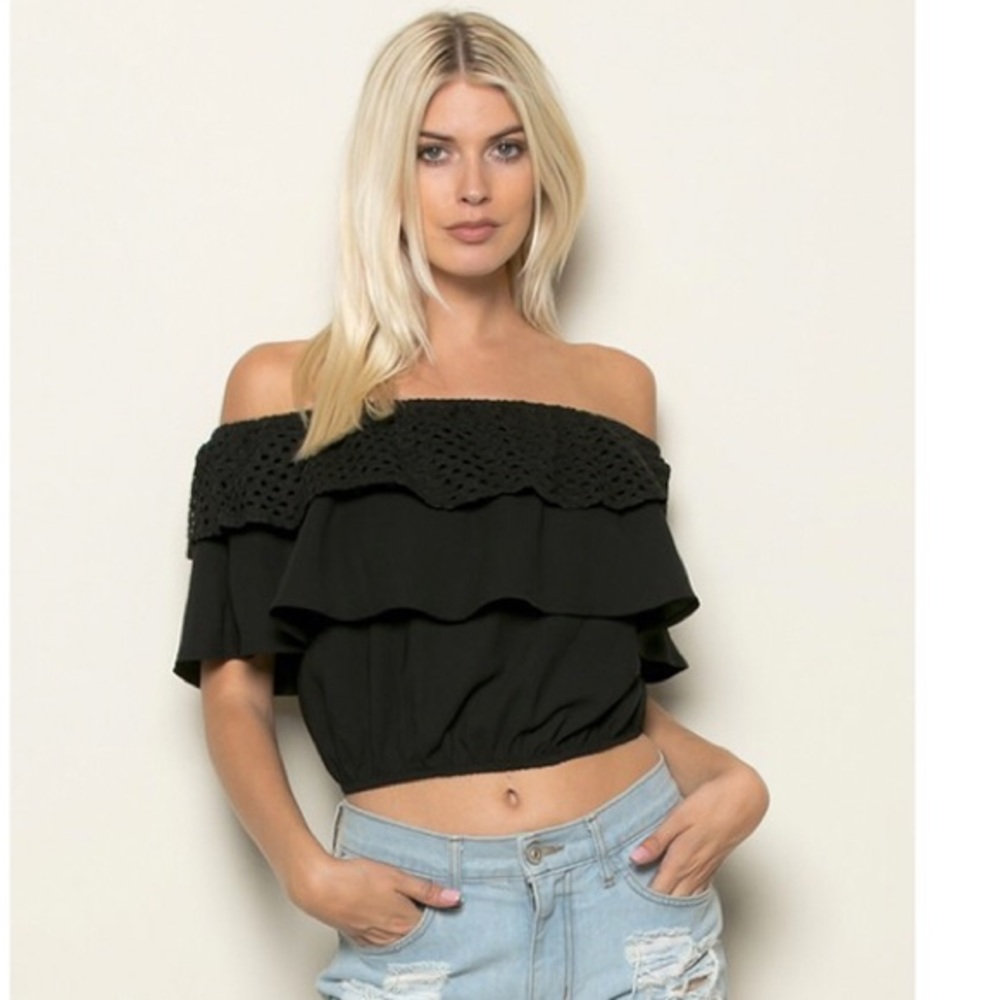 SALE Off The Shoulder Crop Top