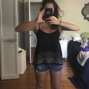 Black cheetah print top