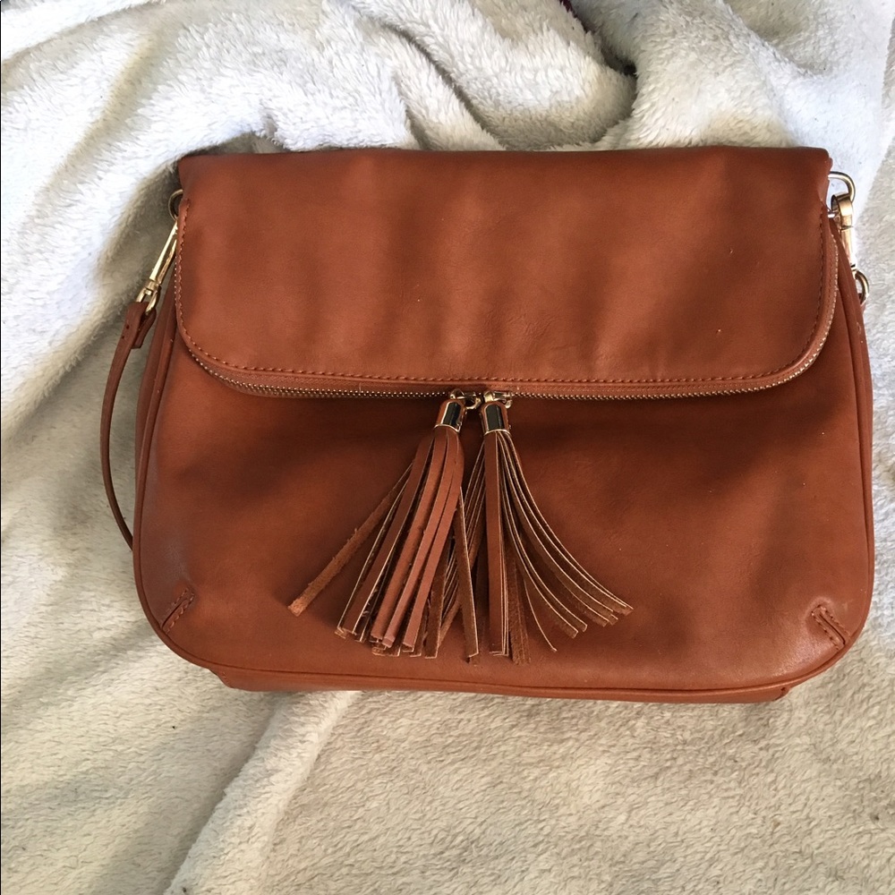 Brown cross body purse