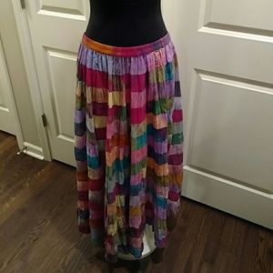 Multicolor long lightweight skirt