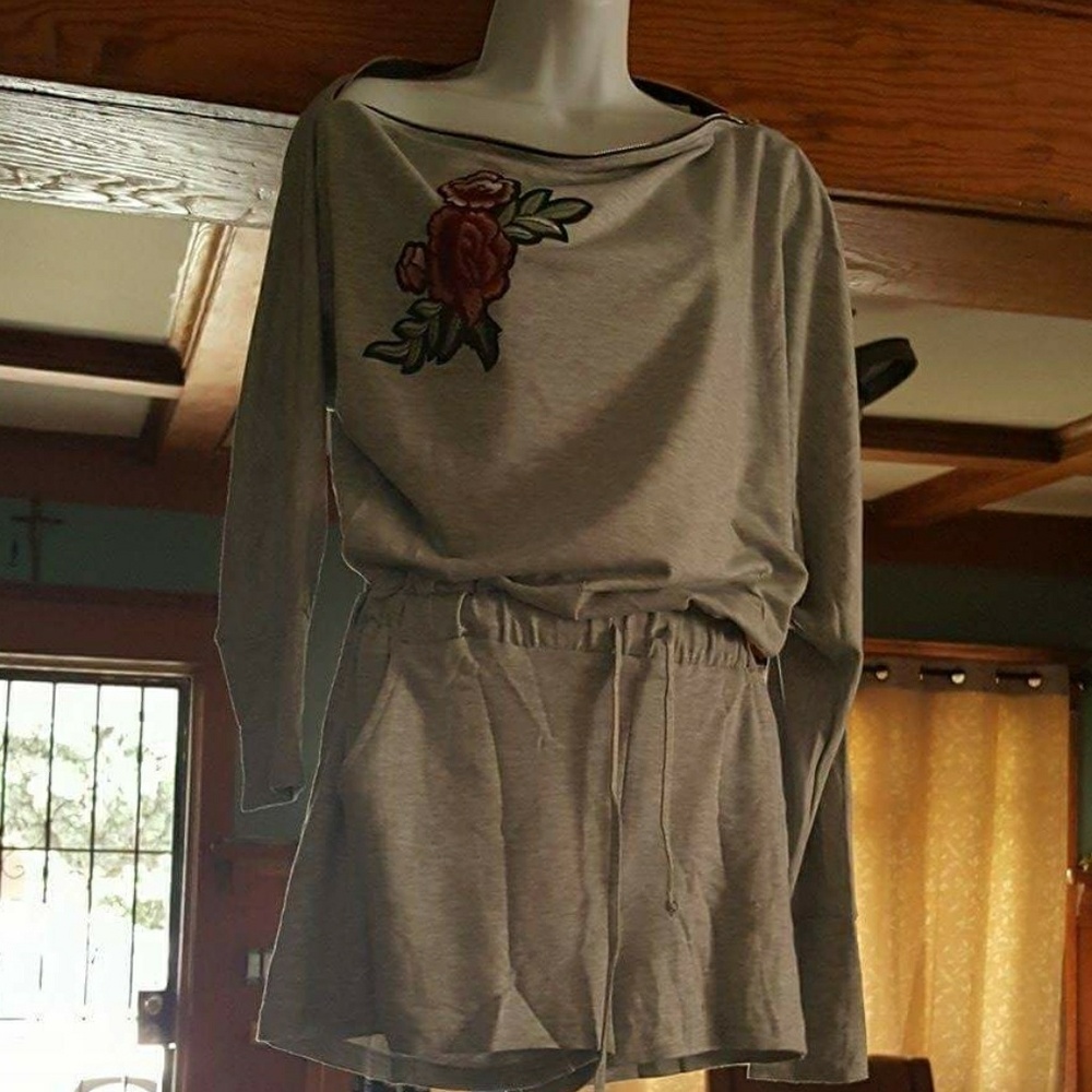 🌷New Arrival 3/4 sleeve Fallout Embroided Romper - Picture 3 of 8