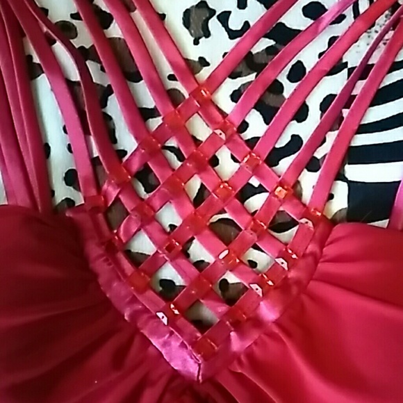 Red casual polyester top xs - Picture 2 of 3