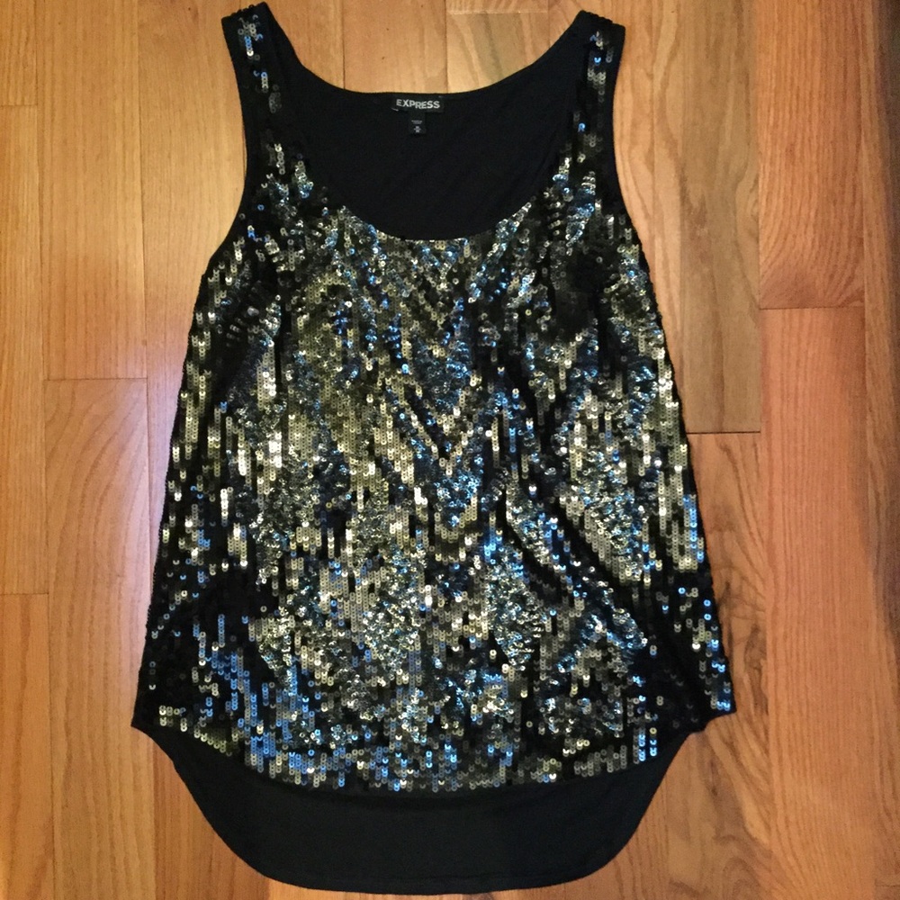 Express sequin tank top