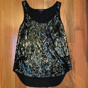 Express sequin tank top