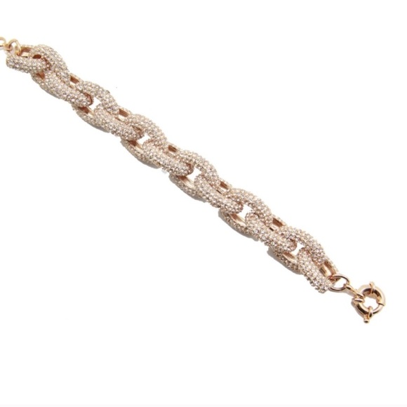 Luxe 18K Gold Pave Link Bracelet - Picture 6 of 6