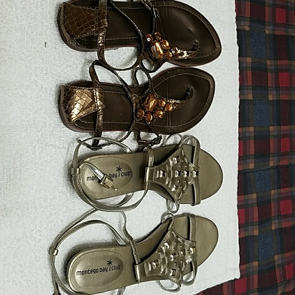 Bundle of sandals  silver are montego bay club and
