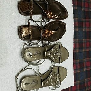 Bundle of sandals  silver are montego bay club and