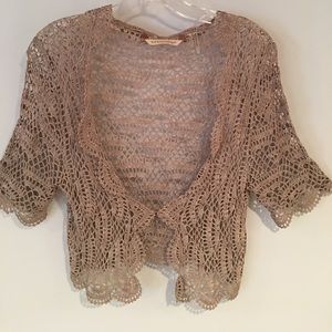 Crocheted half waisted sweater