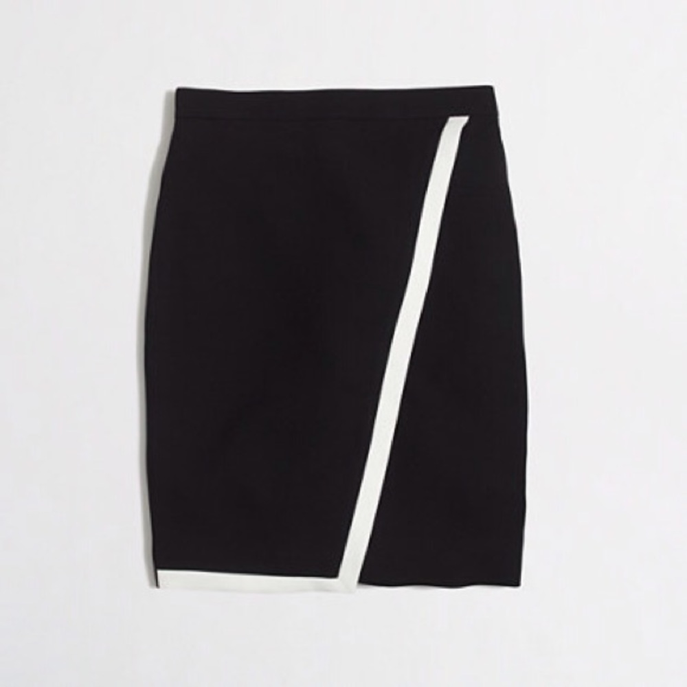 Factory black white wrap pencil skirt tuxedo NWOT