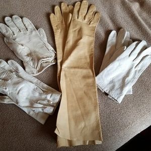 4 pair vintage leather gloves