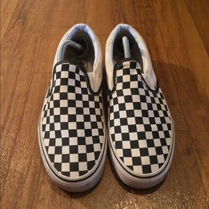 Men's Checker Vans Slip Ons Size 10