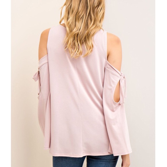 xx Cold Shoulder Tie Sleeve Top - Picture 3 of 3