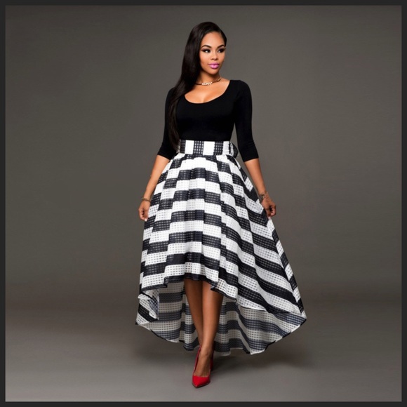 Black & White Dramatic Skirt Set - Picture 2 of 3