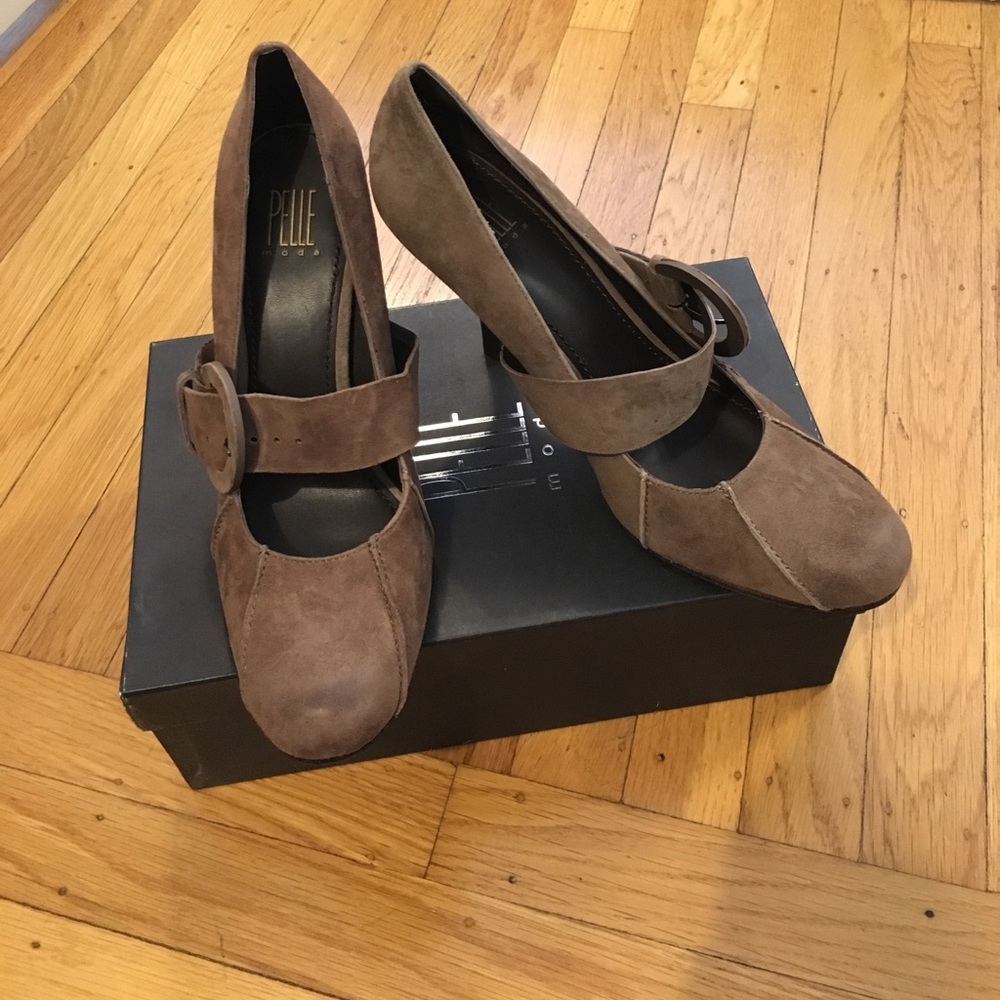 Buckle Suede Heels