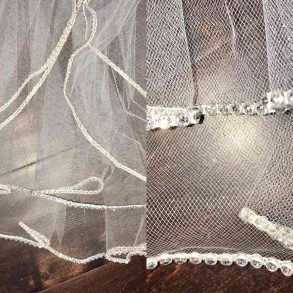 NWT double layered Crystal edged wedding veil