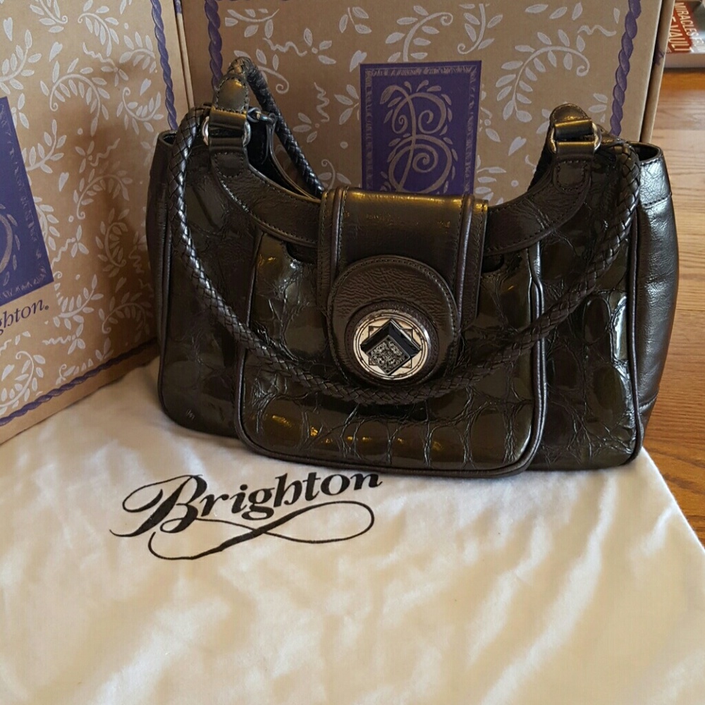 Brighton patent shoulder bag
