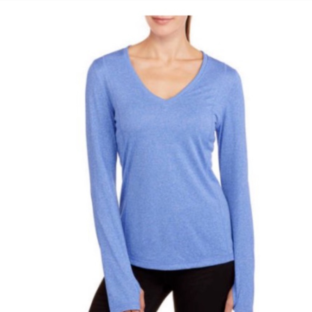 Danskin Now semi-fitted long sleeve v-neck