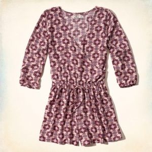 Hollister pink printed romper