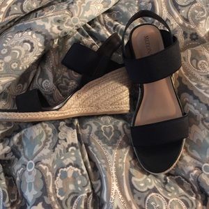 Black wedge sandal