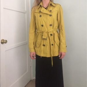 Burberry Brit chartreuse trench