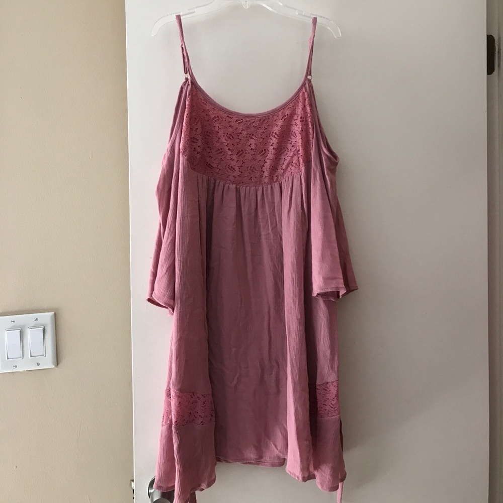 Rose Open Shoulder Dress
