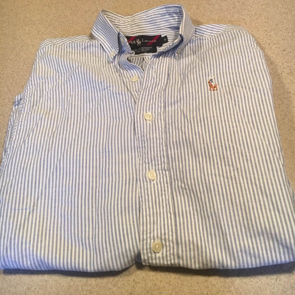 Size 8 polo blue button down
