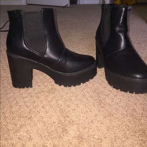 Platform leather booties NEW