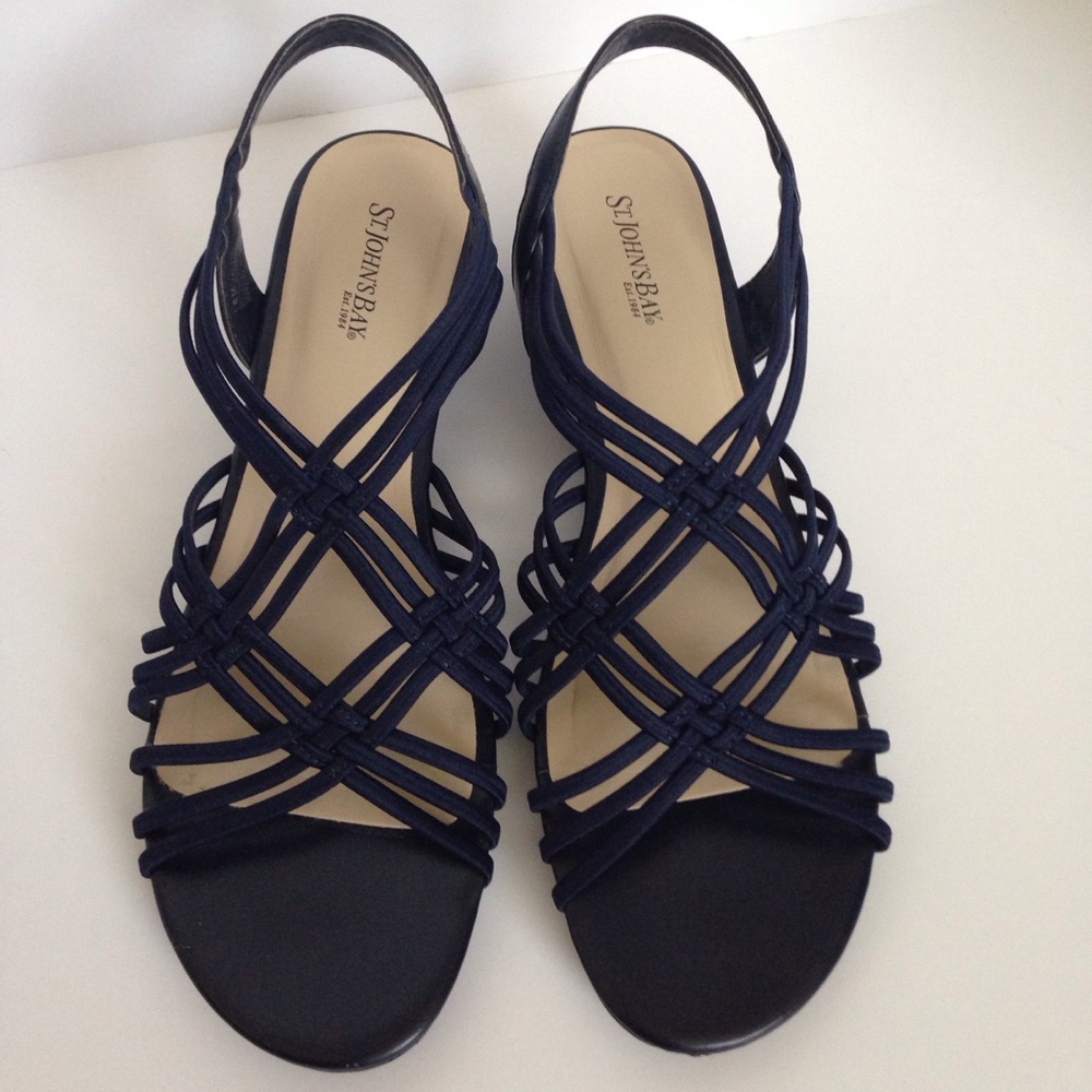 St Johns Bay Navy Blue Sandals size 10