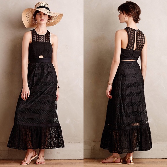 Anthropologie tracy reese black maxi dress Anthropologie tracy reese black maxi dress