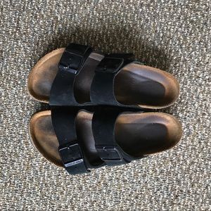 Soft footbed suede black birkenstocks