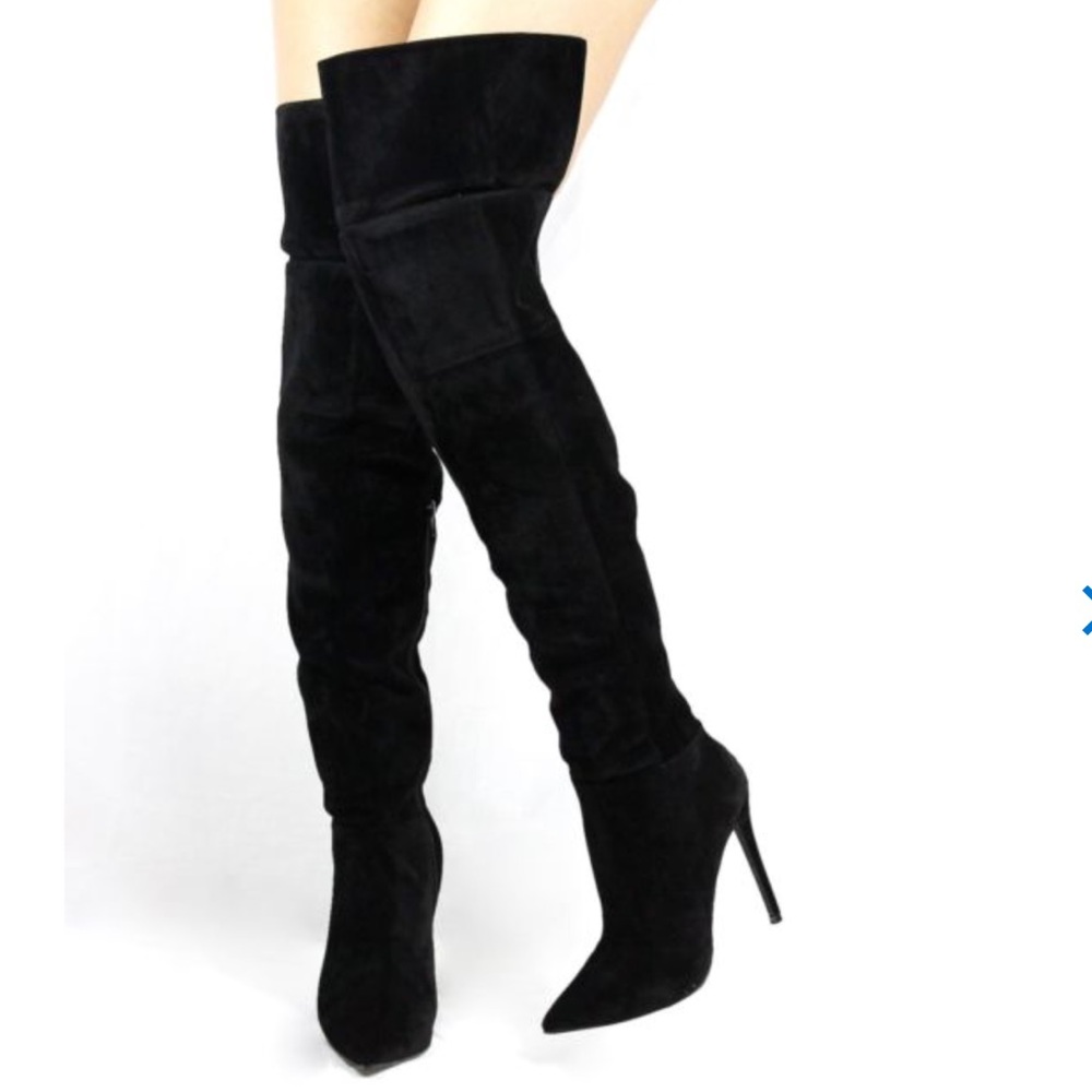 Over the knee suede boots