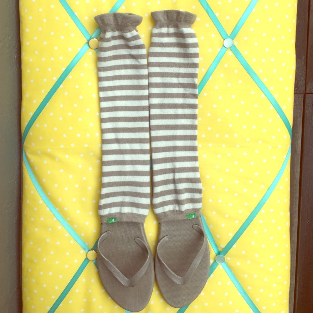 Sanuk Flip Flops with attached socks!
