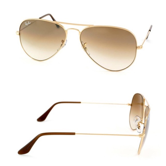 Ray-Ban Aviator Sunglasses Gold Brown Gradient HP - Picture 5 of 8