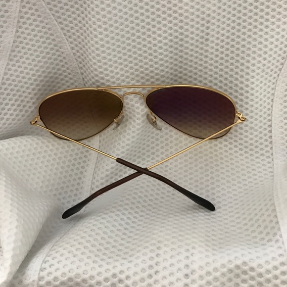 Ray-Ban Aviator Sunglasses Gold Brown Gradient HP - Picture 8 of 8
