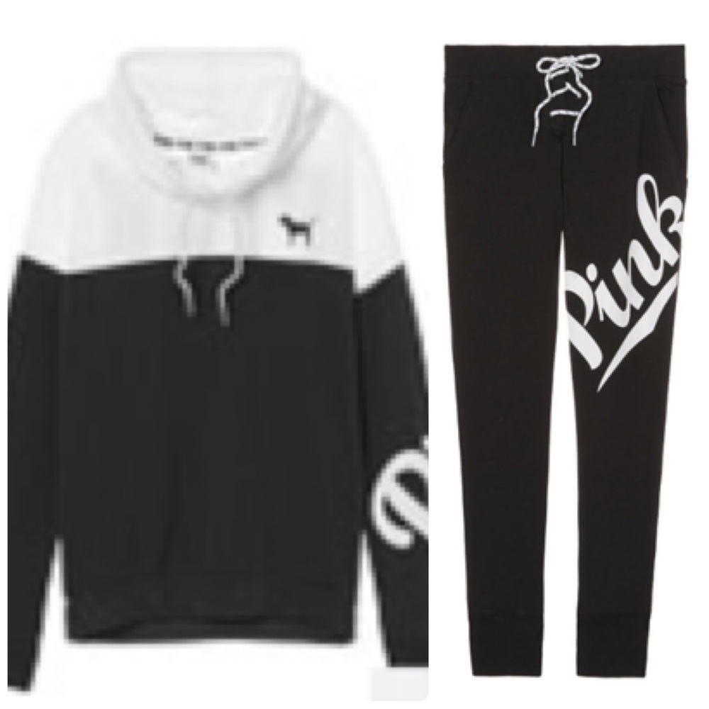 (S) PINK Lounge Cow Pullover & Skinny Pant Set