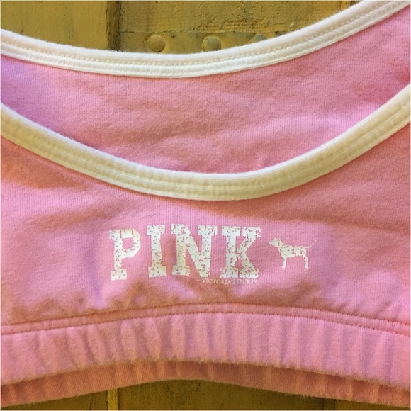 VS PINK VICTORIAS SECRET BRAND  STRETCH SPORTS BRA TOP ATHLEISURE LOUNGE TOP XS - Picture 6 of 8