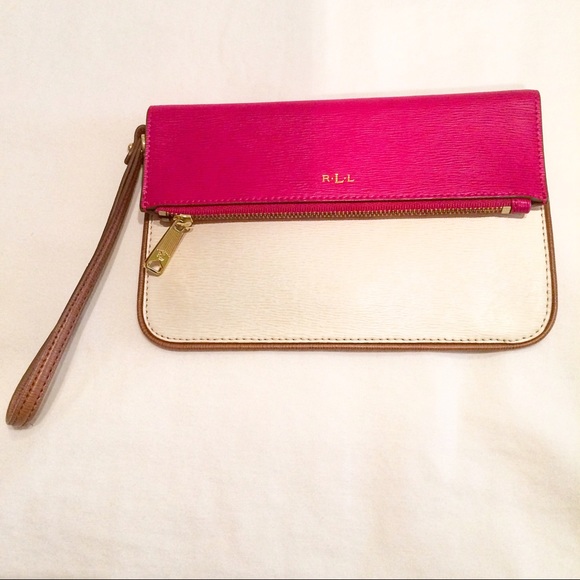 Ralph Lauren leather wristlet - bicolor - Picture 1 of 3
