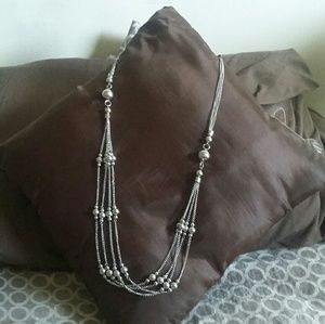 Silver tone layered necklace
