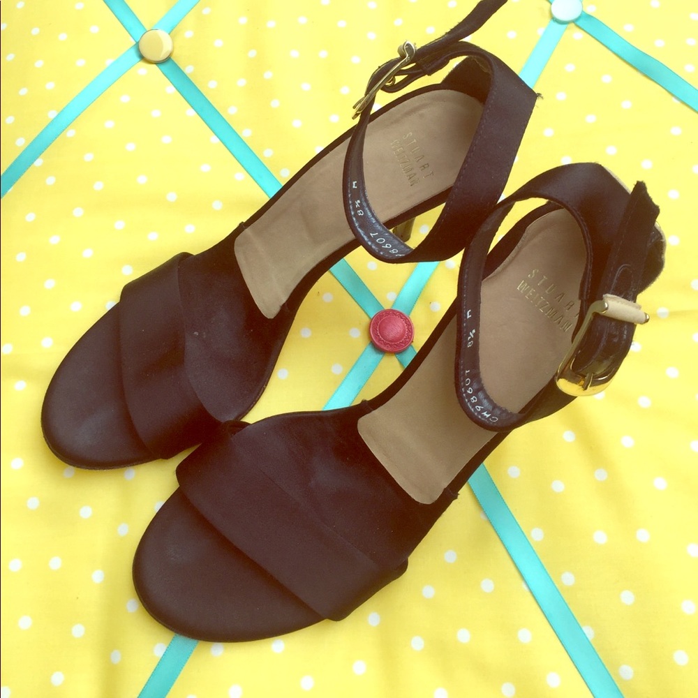 ❌SOLD❌Stewart Weiztman ankle straps satin heels