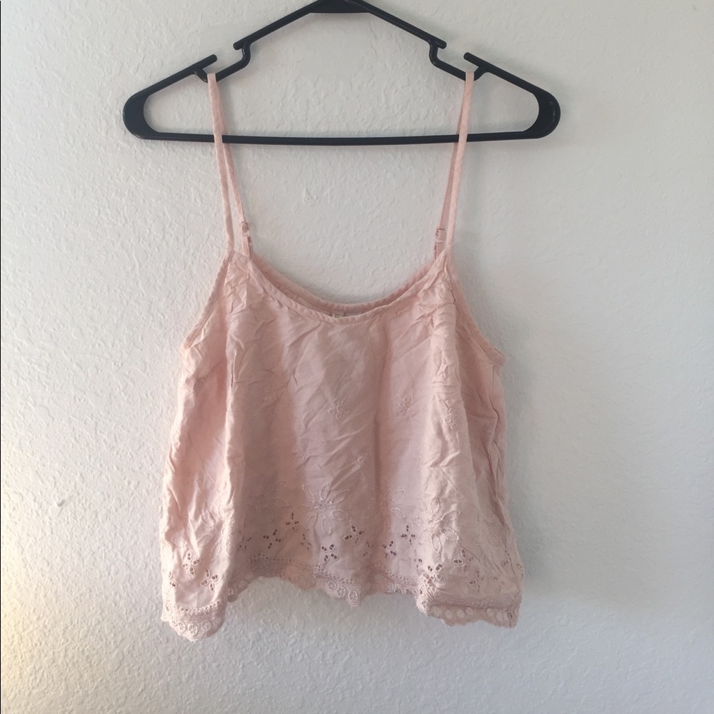 Dusty Rose/Blush Crochet Crop Top