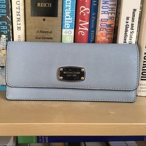 Leather wallet, powder blue