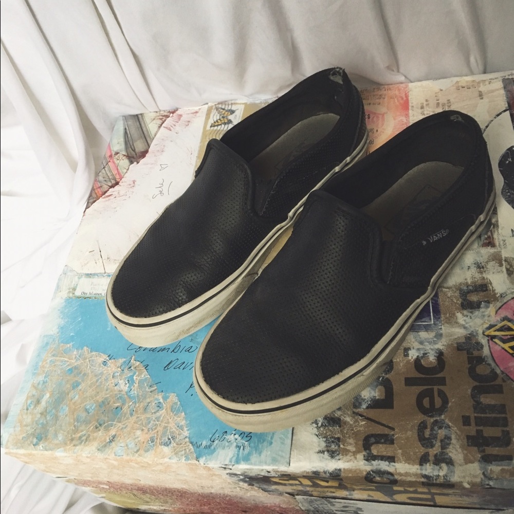 black used slip on vans