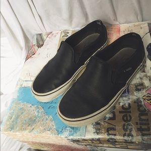 black used slip on vans