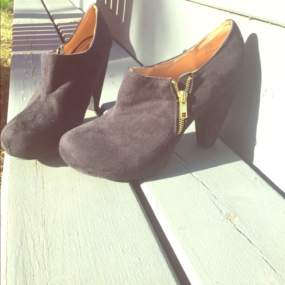 Mix No. 6 black platform zip up booties