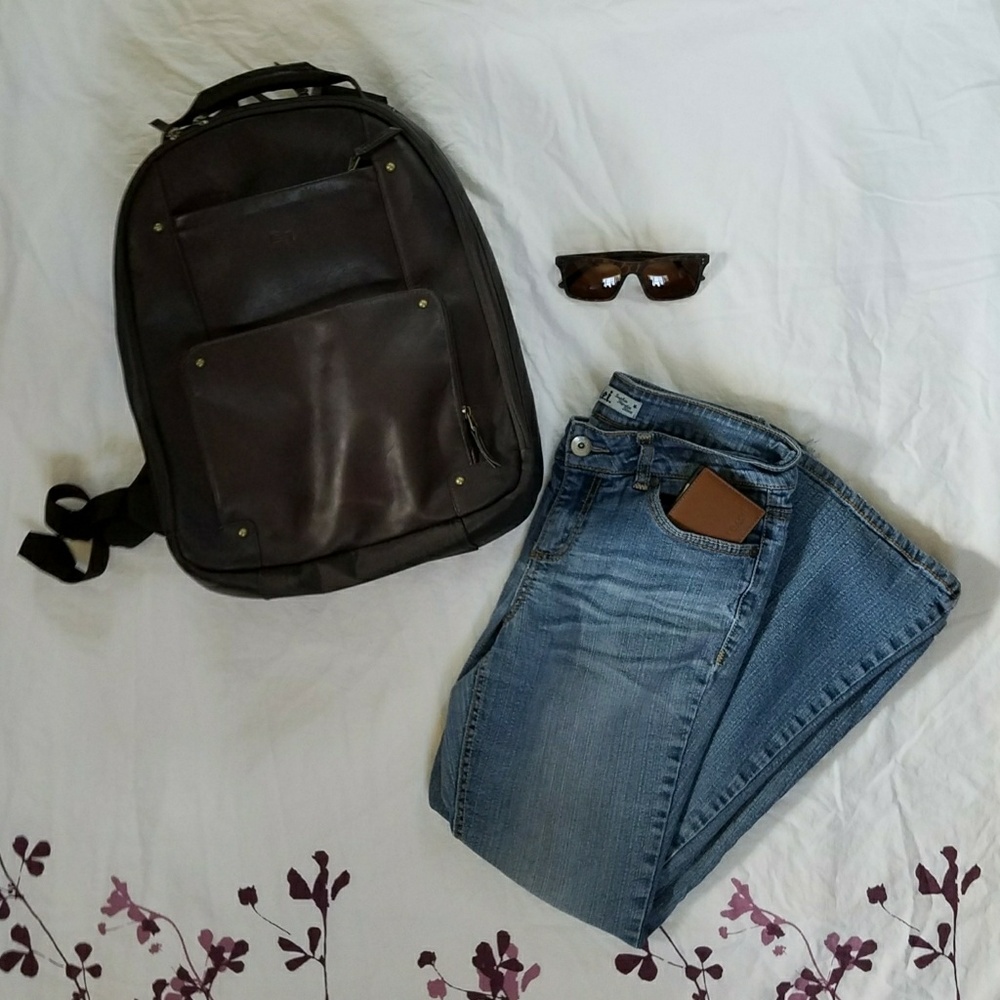 l.e.i. Sophia Hipster Flare Distressed Jeans