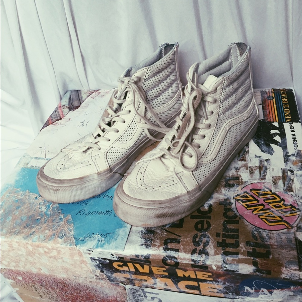 white sk8-high perforated vans